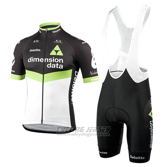 2017 Cycling Jersey Dimension Data Green and Black Short Sleeve and Bib Short